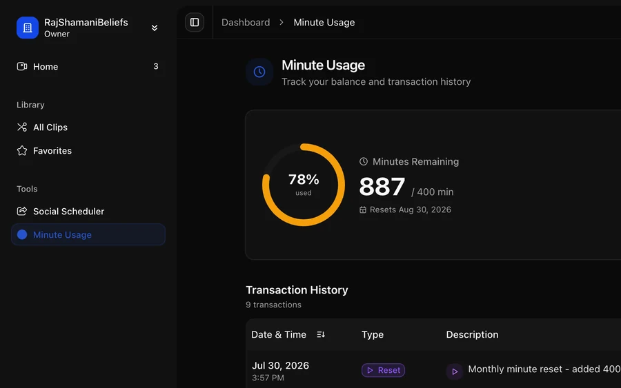 How minutes work screenshot