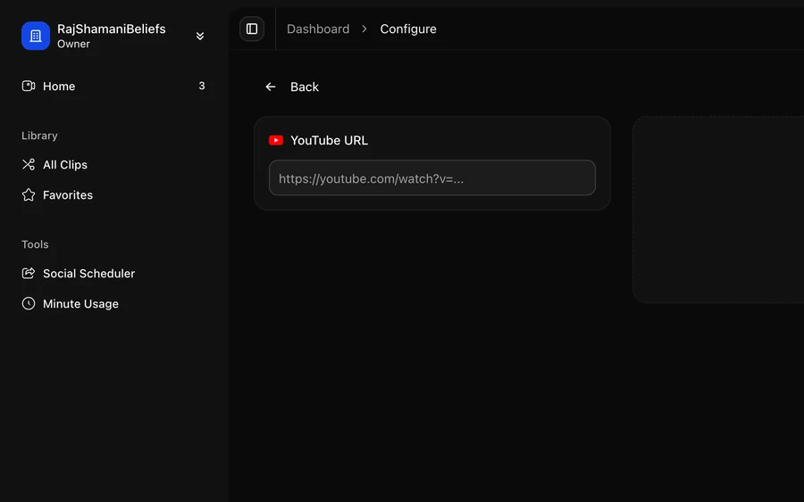 Turn your first video into clips screenshot